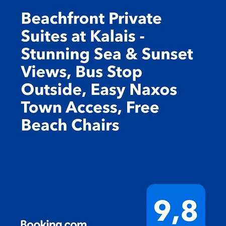 Kalais Beachfront - Stunning Sea & Sunset Views, Free Chairs, Bus Stop Outside, 12 Min From Naxos Town, 200 Mbps Wifi Lägenhet Pláka